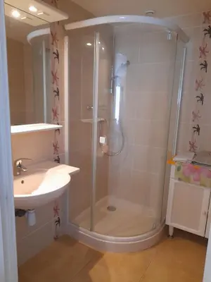 Salle de bains dans l'établissement Chambre d'hôte La Blénie