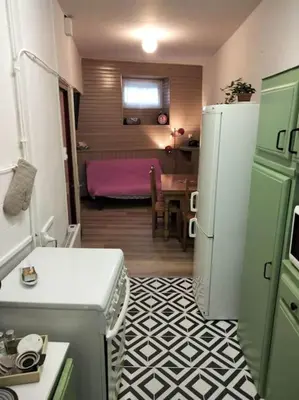 Cuisine ou kitchenette dans l'établissement Le nid douillet Vintage