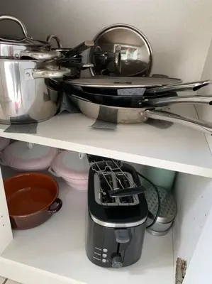 Cuisine ou kitchenette dans l'établissement Gîte Maison du Trottoir, Sussac