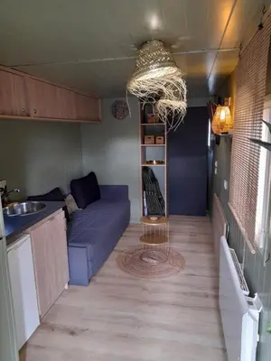 Cuisine ou kitchenette dans l'établissement Volcan Nature