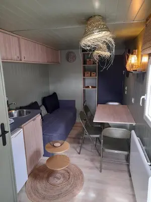 Cuisine ou kitchenette dans l'établissement Volcan Nature