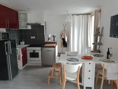 Cuisine ou kitchenette dans l'établissement Le doux refuge