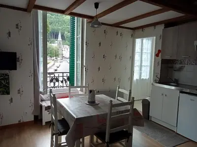 Cuisine ou kitchenette dans l'établissement Villa lutins Gentianes