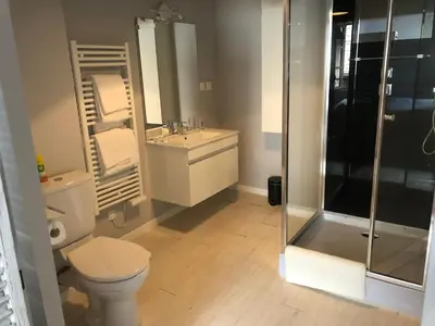 Salle de bains dans l'établissement Townhouse in Mur de Barrez