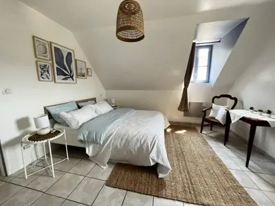 Un ou plusieurs lits dans un hébergement de l'établissement Gite du belvédère à Rocamadour