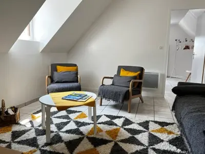 Coin salon dans l'établissement Gite du belvédère à Rocamadour