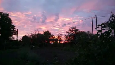 Lever ou coucher de soleil vu de la maison de vacances ou à proximité