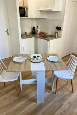 Cuisine ou kitchenette dans l'établissement Les Halles studio unique et cosy