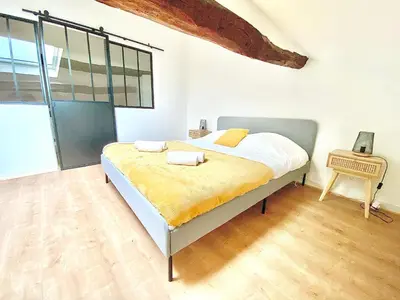 Un ou plusieurs lits dans un hébergement de l'établissement Le Duplex, magnifique centre historique