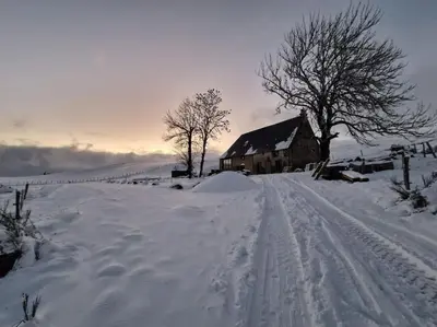 L'établissement La ferme de Jouane en hiver