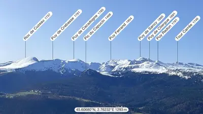 Vue générale sur la montagne ou vue sur la montagne depuis le chalet