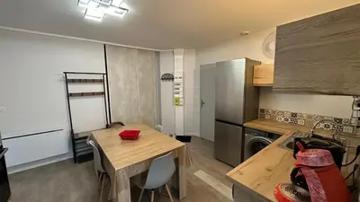 Cuisine ou kitchenette dans l'établissement La Ruche 5 ° Le Mont Dore ° Ski ° Randonnée