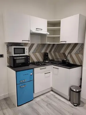 Cuisine ou kitchenette dans l'établissement Grand studio refait à neuf centre-ville