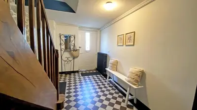 Coin salon dans l'établissement La maison Janisse - gîte en centre-ville avec jardin