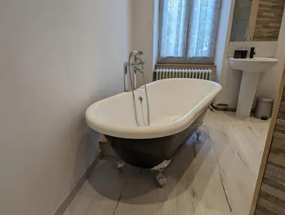 Salle de bains dans l'établissement Gite de Marcella