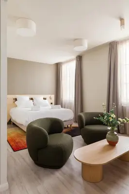 Un ou plusieurs lits dans un hébergement de l'établissement Hôtel Gambettes - Entrée autonome, réception en ligne - Encore Mieux