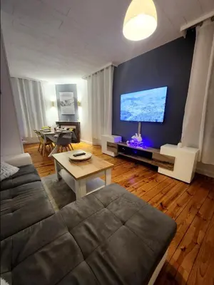 Télévision ou salle de divertissement dans l'établissement Chaleureux appartement refait à neuf