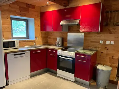 Cuisine ou kitchenette dans l'établissement La clé des champs de Laumont