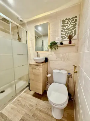 Salle de bains dans l'établissement Studio 2 - Cinéma Sport Parking - DABNB