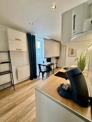 Cuisine ou kitchenette dans l'établissement Studio 4 - Cinéma Sport Parking - DABNB