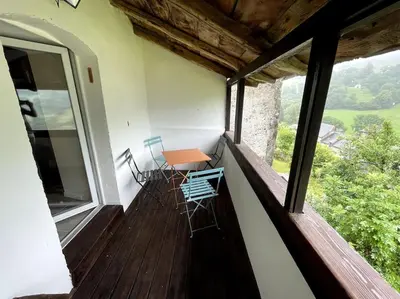 Balcon ou terrasse dans l'établissement Gîte du Pays-de-Salers, Cantal, classé 1*