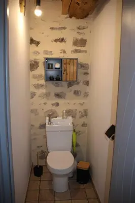 Salle de bains dans l'établissement Location maison Bourboule