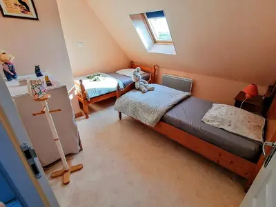 Un ou plusieurs lits dans un hébergement de l'établissement Gîte de la Brande