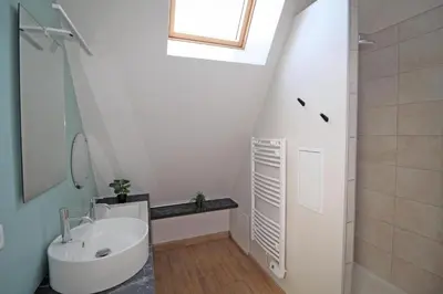 Salle de bains dans l'établissement Gite des crouzas
