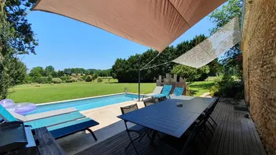 Piscine de l'établissement Le Clos d'Ô Les Rapiettes maison proche Sarlat avec piscine privée ou située à proximité