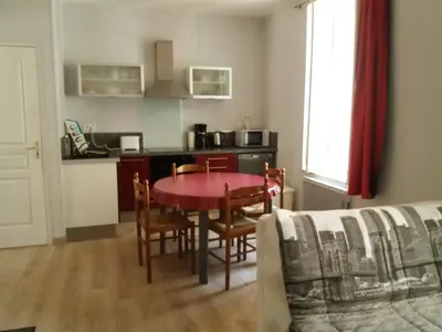 Cuisine ou kitchenette dans l'établissement Appart résidence Le Dordogne