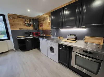 Cuisine ou kitchenette dans l'établissement Etape à la campagne
