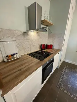 Cuisine ou kitchenette dans l'établissement Maison Albuconis, 3 chambres 150m2 avec piscine en centre ville