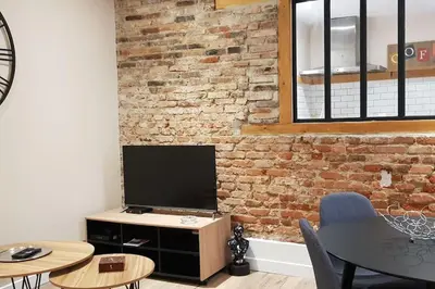 Télévision ou salle de divertissement dans l'établissement La Petite Maison des Pénitents.