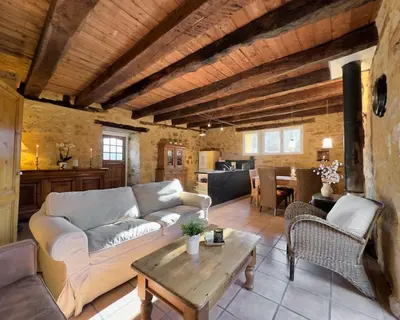 Coin salon dans l'établissement Domaine de Loupiac