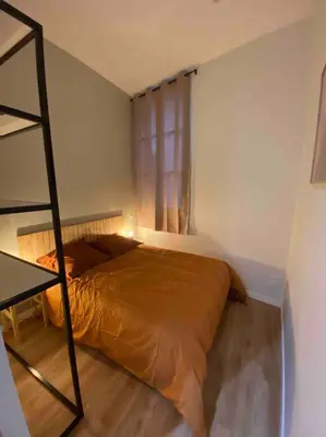Un ou plusieurs lits dans un hébergement de l'établissement Logement entier-Clim-100%équipé-Hypercentre-Balcon
