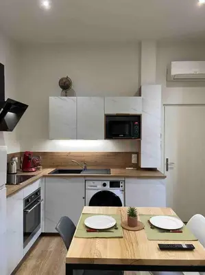 Cuisine ou kitchenette dans l'établissement Logement entier-Clim-100%équipé-Hypercentre-Balcon