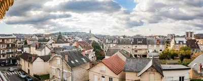 Vue générale sur Brive-la-Gaillarde ou vue de la ville depuis l'appartement