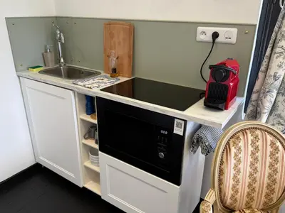 Cuisine ou kitchenette dans l'établissement Domaine de la Jasseix