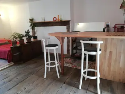 Cuisine ou kitchenette dans l'établissement chambre cosy