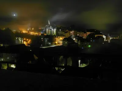 Vue générale sur Uzerche ou vue de la ville depuis l'appartement