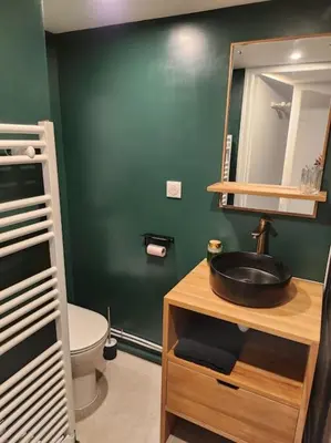Salle de bains dans l'établissement Studio Jungle-Calme rue piétonne