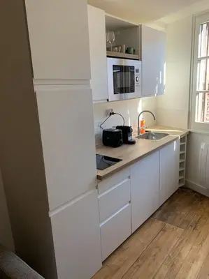 Cuisine ou kitchenette dans l'établissement Superbe studio en hypercentre et rue piétonne - 3emeAdrienDubouché