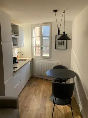 Cuisine ou kitchenette dans l'établissement Superbe studio en hypercentre et rue piétonne - 3emeAdrienDubouché