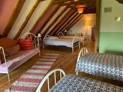 Un ou plusieurs lits dans un hébergement de l'établissement Gîte Les Ferrandaises - Puy de Dôme - Massif du Sancy