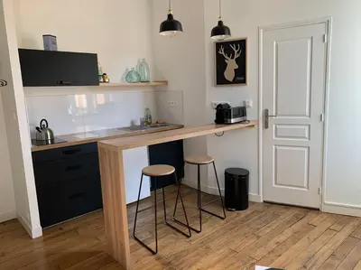 Cuisine ou kitchenette dans l'établissement Studio Cosy à 12 min à pieds de la Gare
