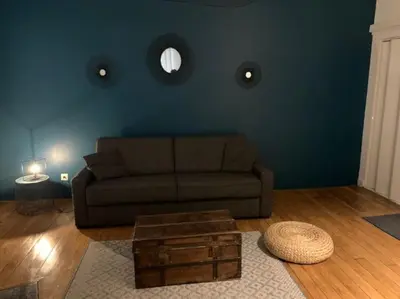 Coin salon dans l'établissement Studio Cosy à 12 min à pieds de la Gare
