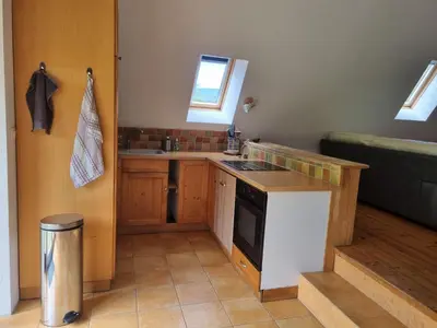 Cuisine ou kitchenette dans l'établissement Le Pradima