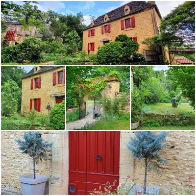Jardin de l'établissement Le Clos d'Ô Maison de charme La Salamandre avec sa piscine chauffée proche de Sarlat