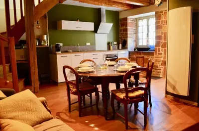 Cuisine ou kitchenette dans l'établissement Gîte de France La bonne 