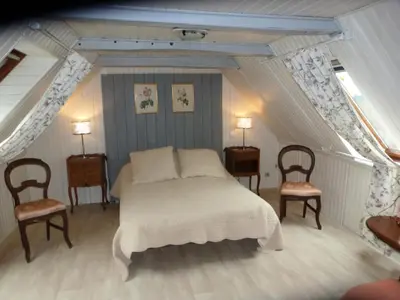 Un ou plusieurs lits dans un hébergement de l'établissement Gîte de France La maisonnette 3 épis - Gîte de France 4 personnes MAE-6604